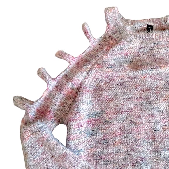 Banjara Strappy Sleeve Light Spring Summer Sweater Marled Strappy Blush Pink Top - Picture 9 of 11